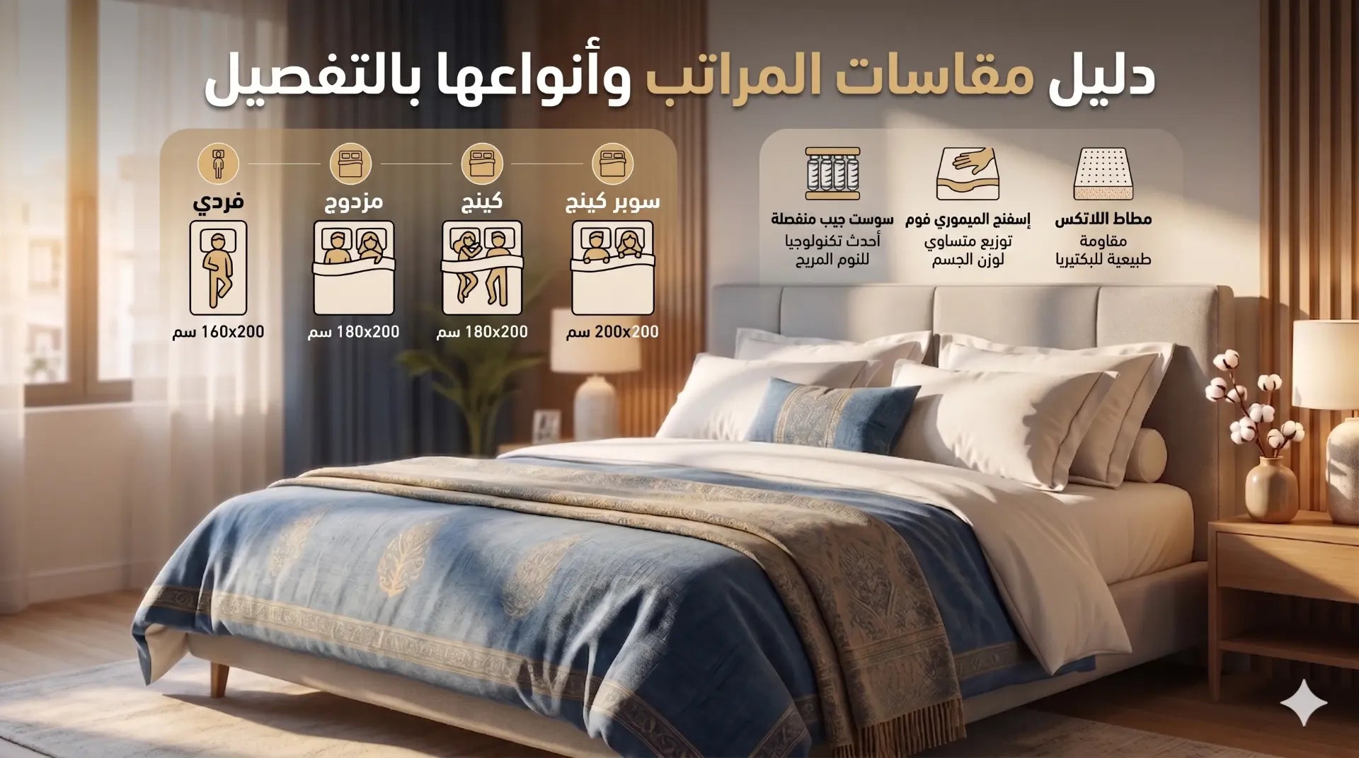 دليل مقاسات المراتب في مصر وأنواعها بالتفصيل