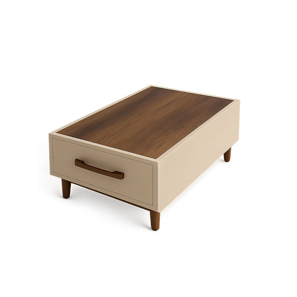 Wooden Venicia Modern Living Center Table with a drawer.
