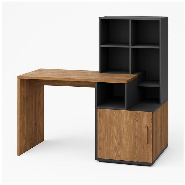 Clara Classic Kids Desk with black bookshelf.