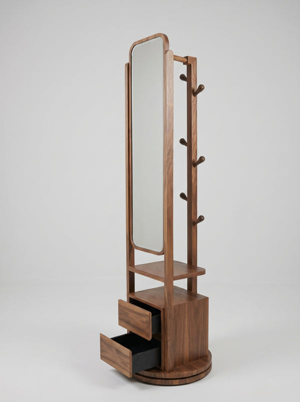 Roto _ Rotating Mirror & Coat Rack