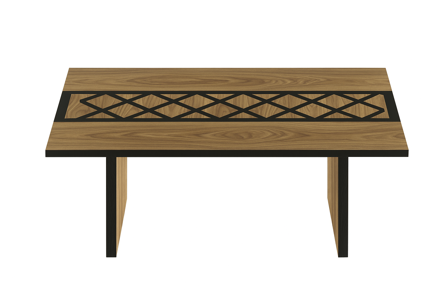 Arrows Wooden table with geometric lattice design  


