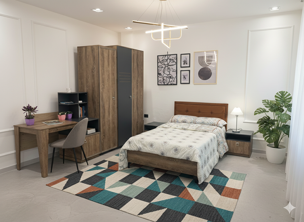 Modern Clara bedroom with wooden furniture