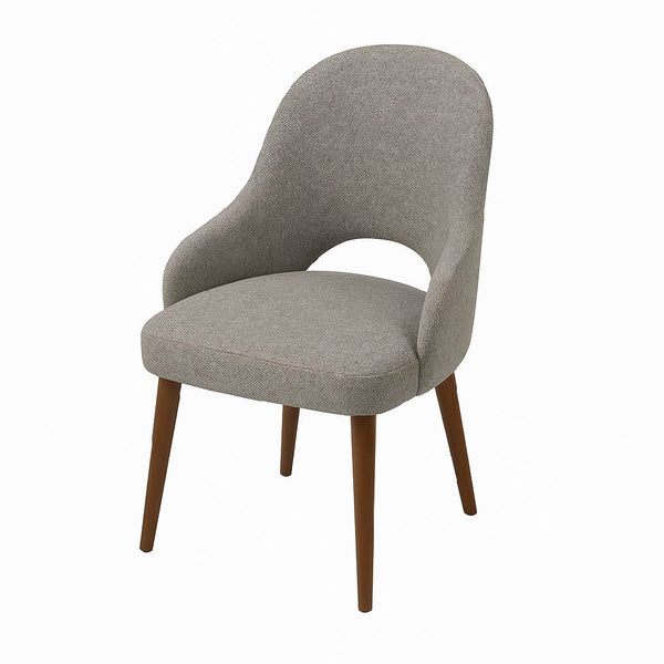 Gray Charm Elegant Upholstered Chair with wooden legs 